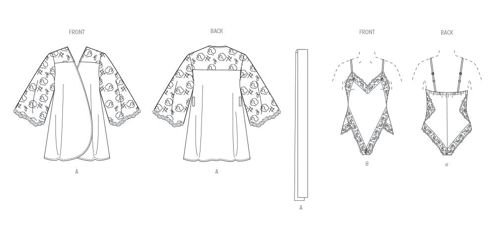 Patron Vogue - Ceinture, Haut, Robe, Robe de chambre Patron Vogue 