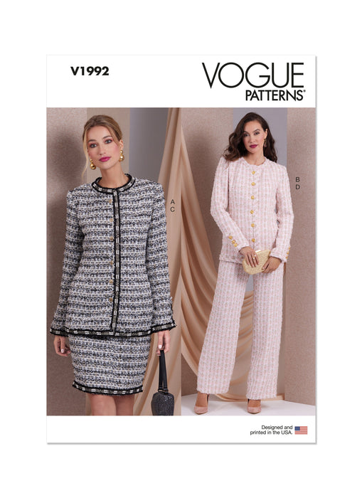 Patron Vogue - Ceinture, Jupe, Pantalon, Veste Patron Vogue 