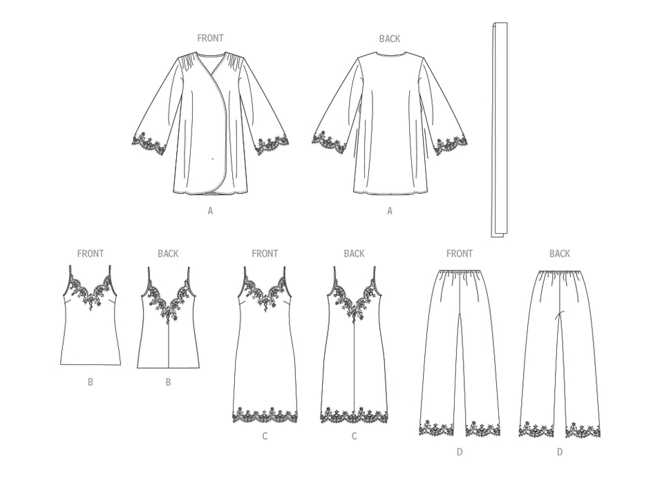 Patron Vogue - Ceinture, Jupon, Pantalon, Robe, Robe de chambre Patron Vogue 