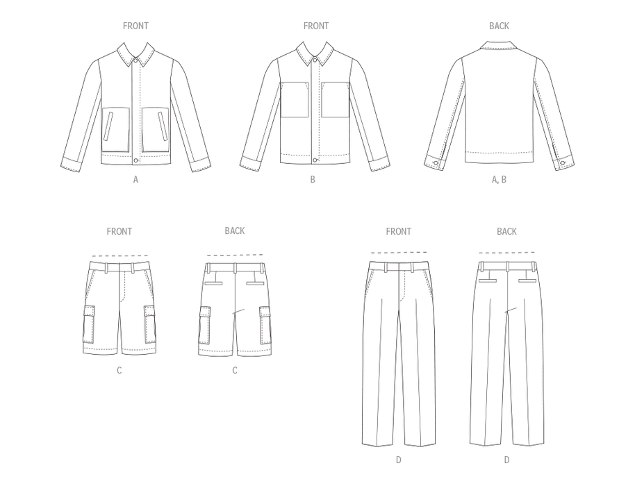 Patron Vogue - Ceinture, Pantalon, Short, Veste Patron Vogue 