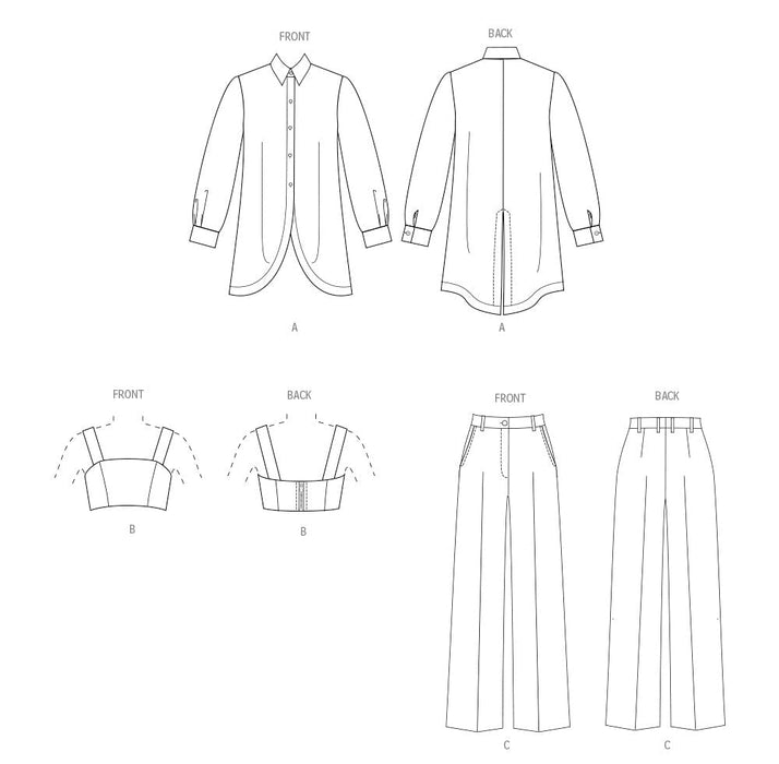 Patron Vogue - Chemise, Haut, Pantalon Patron Vogue 