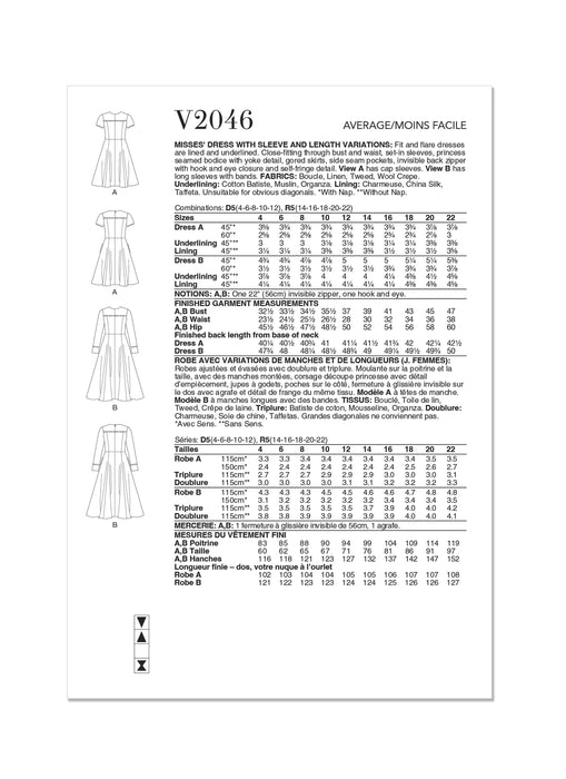 Patron Vogue - Corsage, Jupe, Robe Patron Vogue 