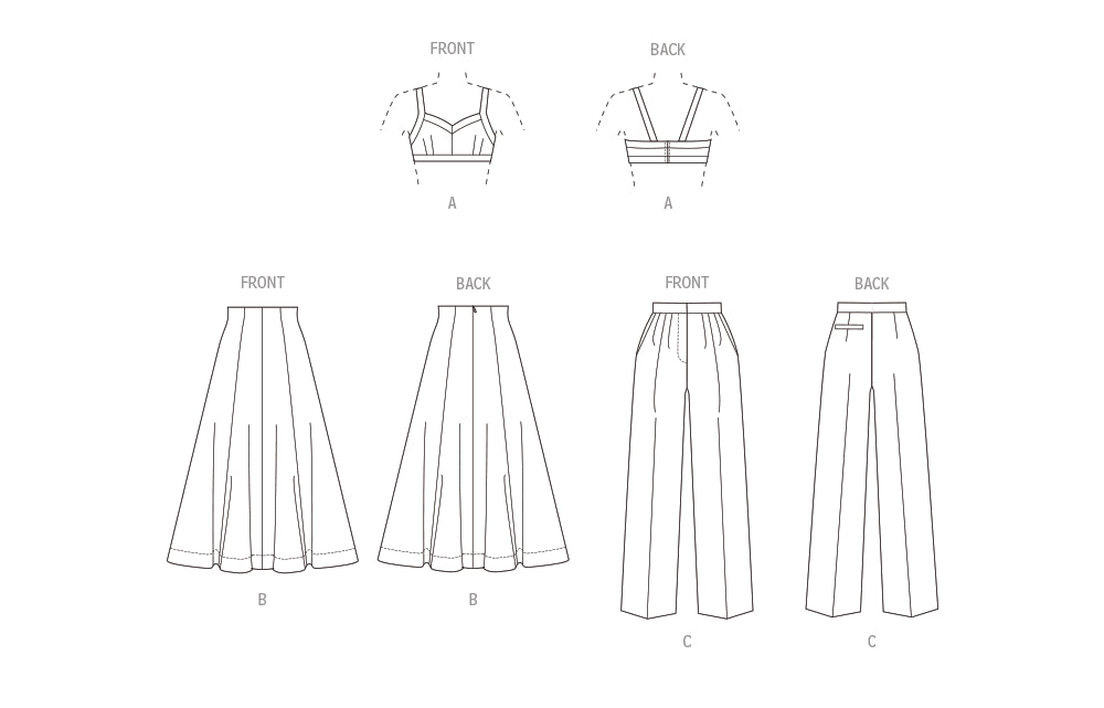 Patron Vogue - Haut, Jupe, Pantalon, Soutien Patron Vogue 