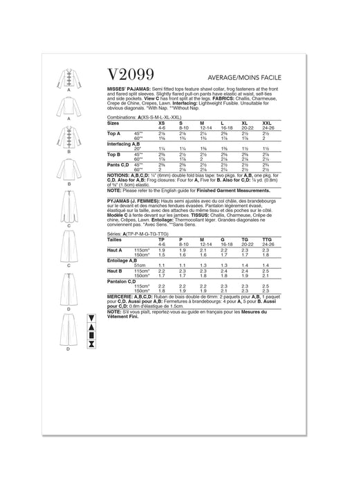 Patron Vogue - Haut, Pantalon Patron Vogue 