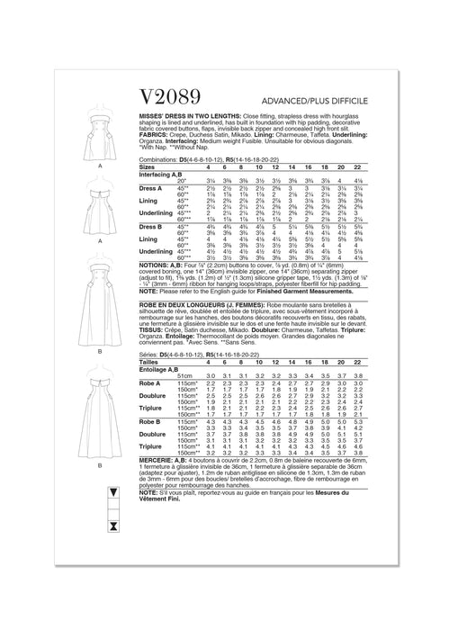 Patron Vogue - Haut, Robe Patron Vogue 
