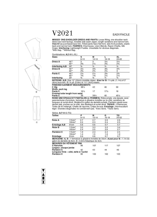 Patron Vogue - Pantalon, Robe Patron Vogue 