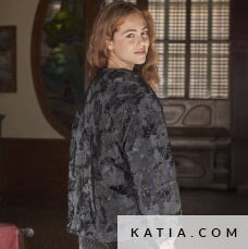 Phototechno Peach Skin Black Flowers Tissus Katia 