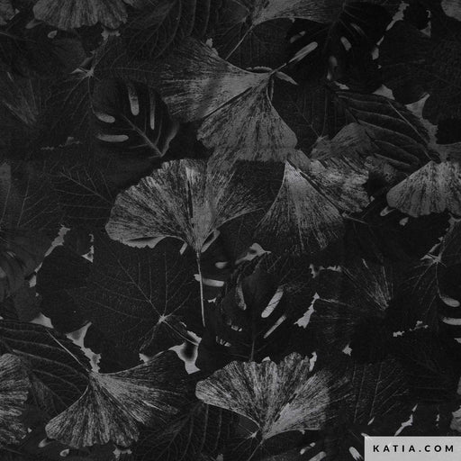 Phototechno Peach Skin Black Flowers Tissus Katia 