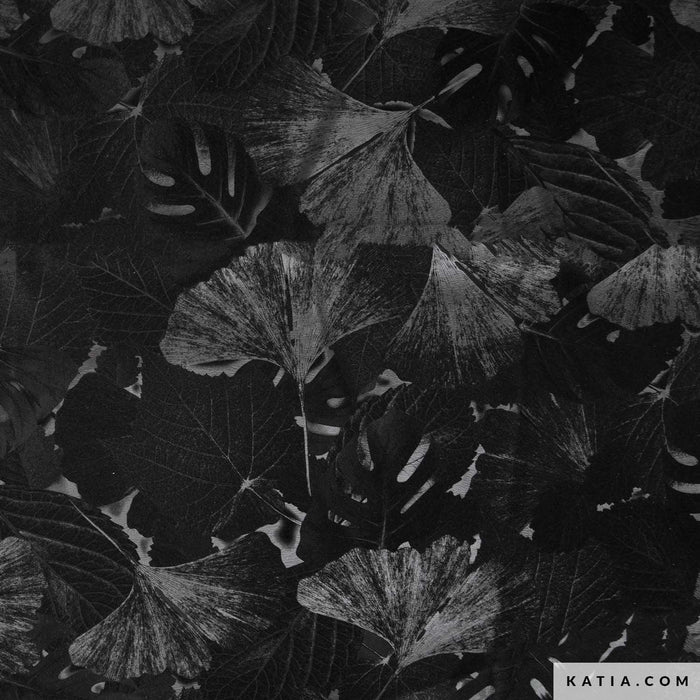 Phototechno Peach Skin Black Flowers Tissus Katia 