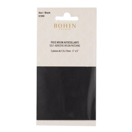 Pièce nylon autocollant - Taille 7,5x13cm - Bohin Mercerie Bohin Noir 