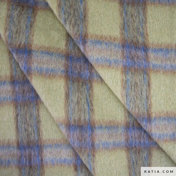 Plaid Brushed Coat Autumn Forest Tissus Katia 