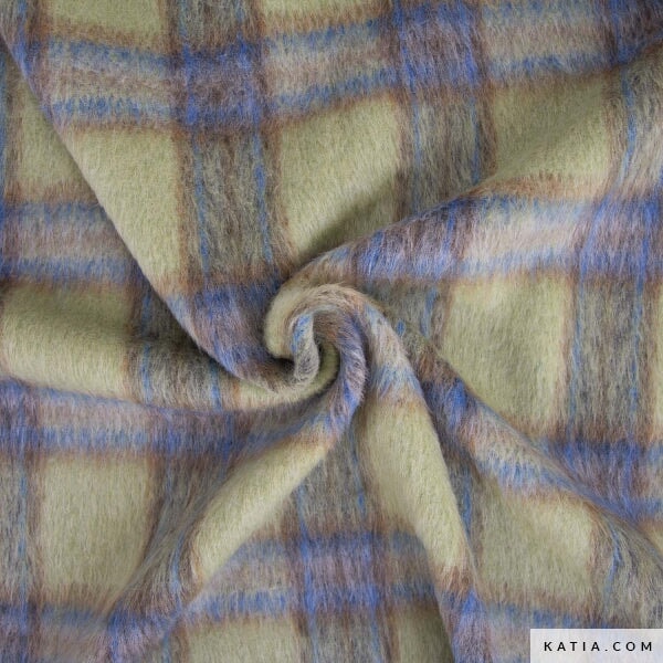 Plaid Brushed Coat Autumn Forest Tissus Katia 