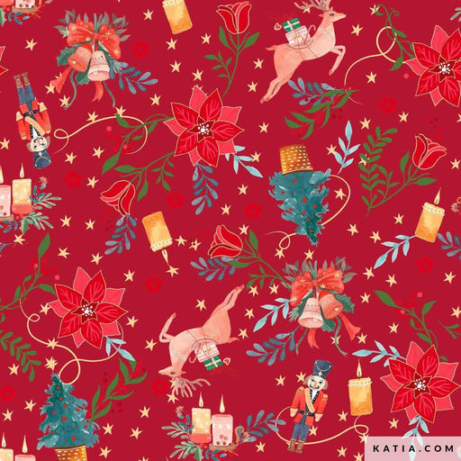 Popeline de coton imprime - Xmas Poplin Xmas Home Deco Tissus Katia 