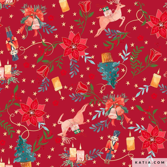 Popeline de coton imprime - Xmas Poplin Xmas Home Deco Tissus Katia 