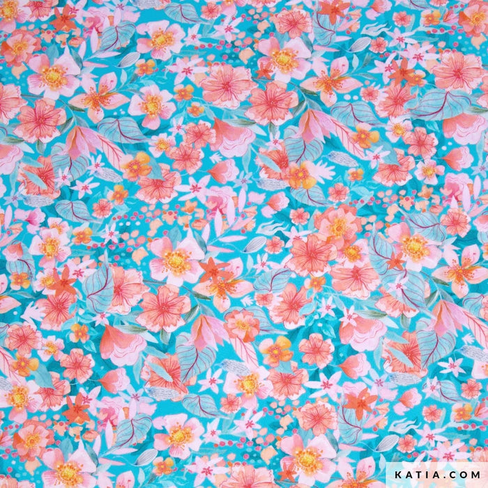 Poplin Darwin Flora Tissus Katia 