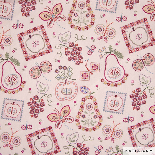 Poplin Fruits Mosaic Tissus Katia 