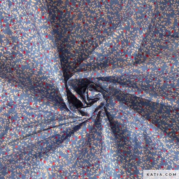 Poplin Micro Flowers Tissus Katia 