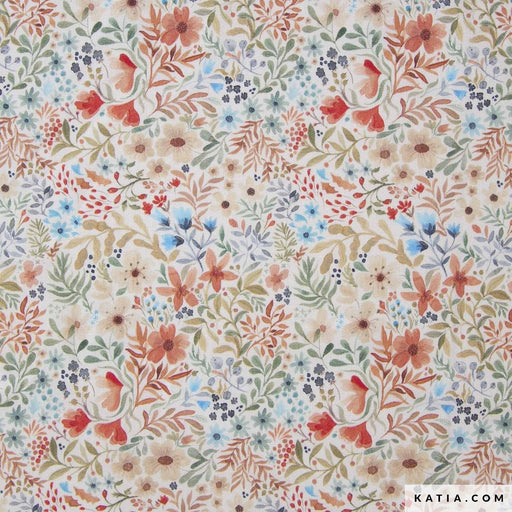 Poplin Micro Wild Flowers Tissus Katia 
