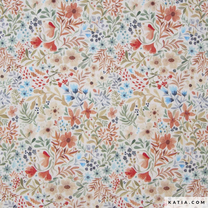 Poplin Micro Wild Flowers Tissus Katia 