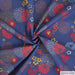 Poplin Red & Blue Dahlias Tissus Katia 