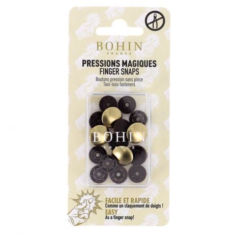 Pression magique couleur métal - Bohin Mercerie Bohin Or 