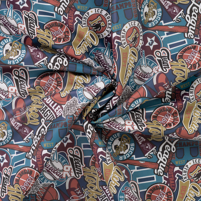 Raincoat digital college patches petrol Tissus Quality Textiles 