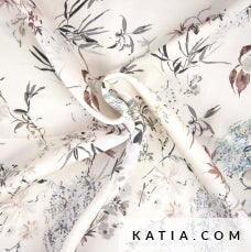 Rayon Satin Orient Express Flowers Tissus Katia 