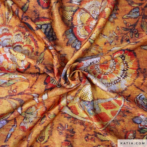 Satin Jacquard Print Vintage Epoque Tissus Katia 