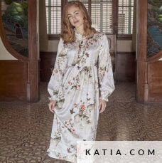 Satin Jacquard Print Winter Gardenias Tissus Katia 