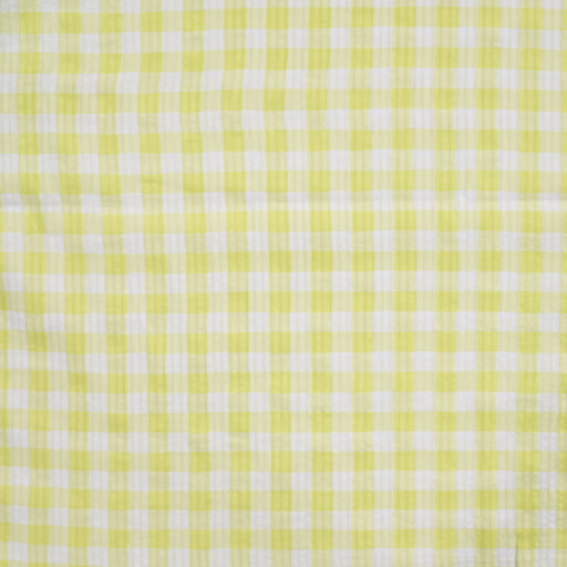 Seersucker Check Soft Yellow Tissus Quality Textiles 