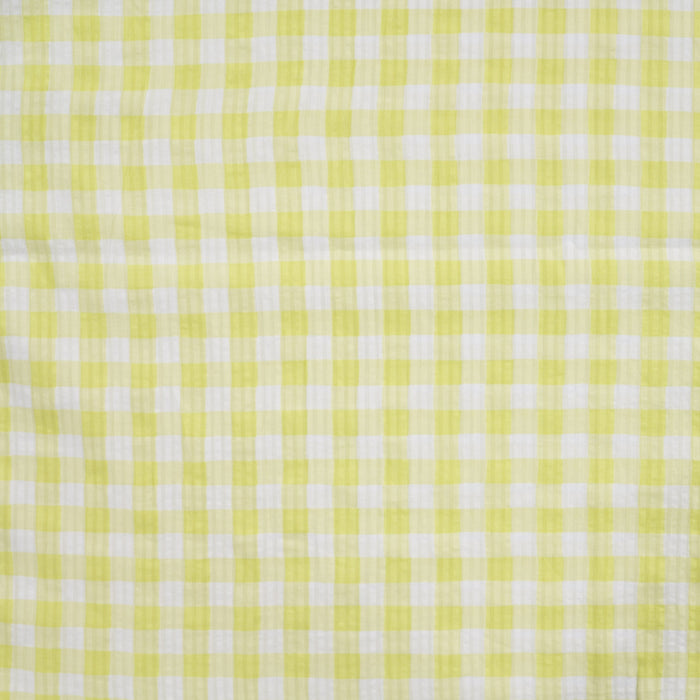 Seersucker Check Soft Yellow Tissus Quality Textiles 