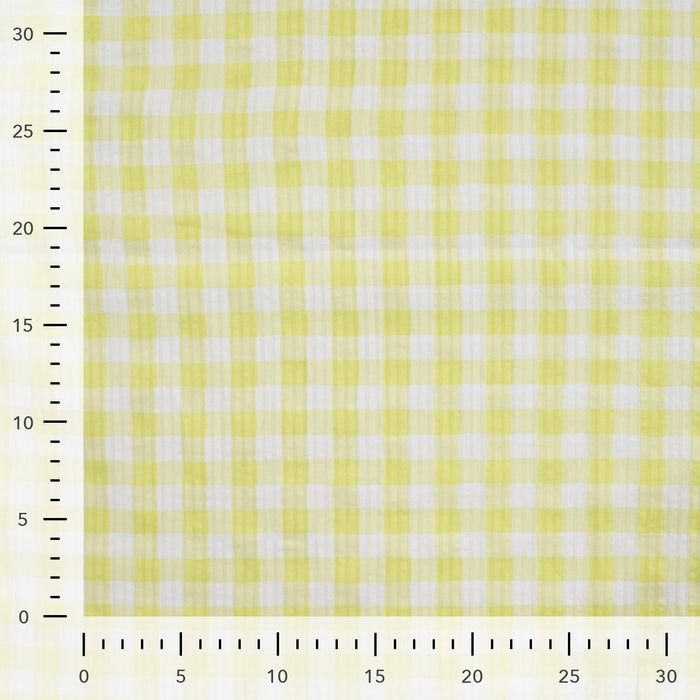 Seersucker Check Soft Yellow Tissus Quality Textiles 