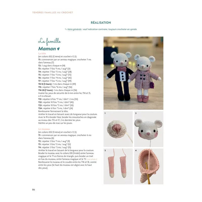 TENDRES FAMILLES AU CROCHET 6 FAMILLES D'ANIMAUX & LEURS ACCESSOIRES Livre Les éditions de saxe 
