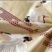 Tissu Japonais - Grues et Pins sur Beige Naturel - NAKA FABRICS Tissus Naka Fabrics 