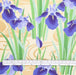 Tissu Japonais - Iris Violets sur Crème Doré - NAKA FABRICS Tissus Naka Fabrics 