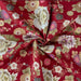 Tissu Japonais - Jardin Précieux sur Rouge Bordeaux - NAKA FABRICS Tissus Naka Fabrics 