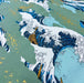 Tissu Japonais - Vagues Hokusai Bleu Ciel et Or - NAKA FABRICS Tissus Naka Fabrics 