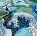 Tissu Japonais - Vagues Hokusai Bleu Ciel et Or - NAKA FABRICS Tissus Naka Fabrics 