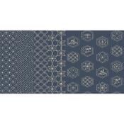 TISSU SASHIKO IMPRIME - Indigo Broderie Olympus 