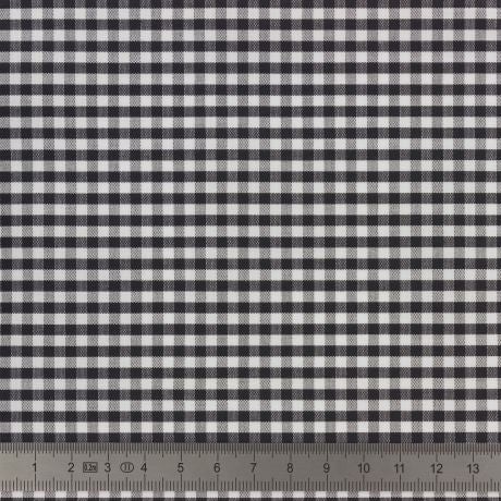 Tissu vichy popeline coton 3/3mm noir Tissus 3Bcom 