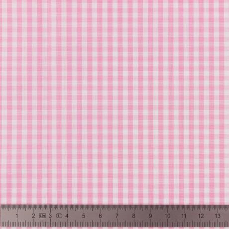 Tissu vichy popeline coton 3/3mm rose Tissus 3Bcom 