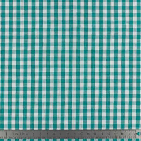 Tissu vichy popeline coton 6/6mm emeraude Tissus 3Bcom 