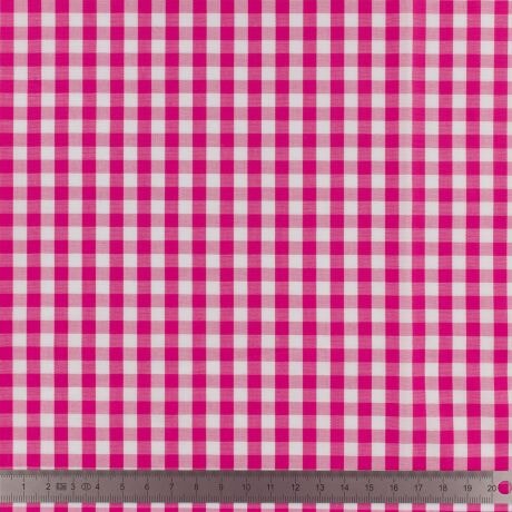 Tissu vichy popeline coton 6/6mm fushia Tissus 3Bcom 