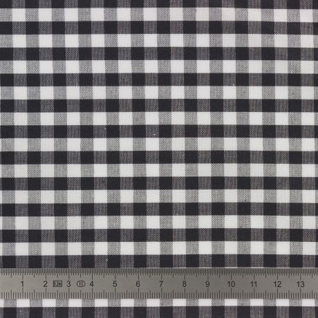 Tissu vichy popeline coton 6/6mm noir Tissus 3Bcom 