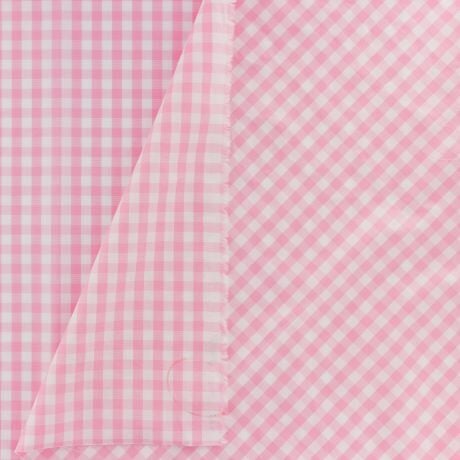 Tissu vichy popeline coton 6/6mm Rose Tissus 3Bcom 