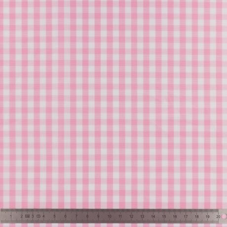 Tissu vichy popeline coton 6/6mm Rose Tissus 3Bcom 