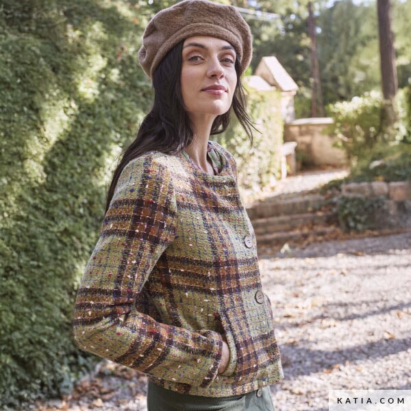 Tweed Coat Fabric Green Tweed Tissus Katia 