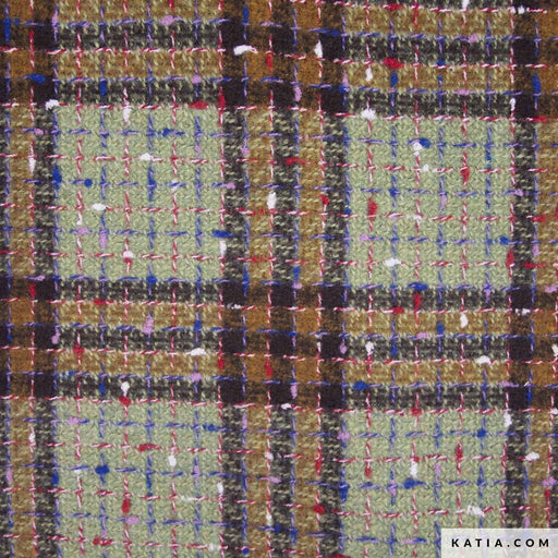 Tweed Coat Fabric Green Tweed Tissus Katia 