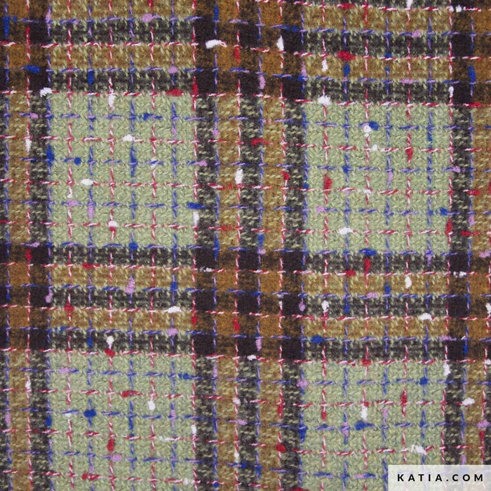 Tweed Coat Fabric Green Tweed Tissus Katia 
