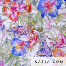 Viscose Print Amazonia Butterfly Tissus Katia 